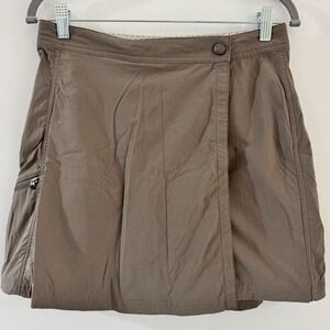 LL BEAN Skort Women‎ 4 Khaki Beige Skirt Nylon Outdoor Hiking Golf Tennis Campin